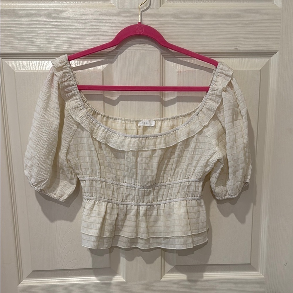 Lush cream cropped top, medium - Picture 3 of 9